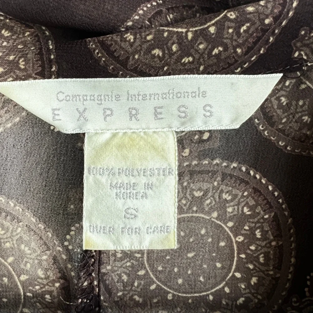 Vintage Express Sheer Blouse Top Sz Small 2000s 90s Y2K Festival Grunge‎